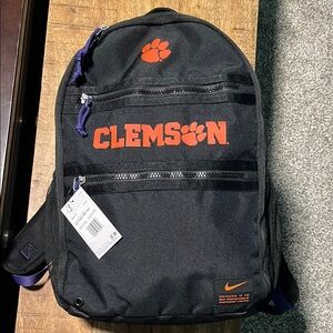 Nike Black and Orange Backpack with Clemson Branding